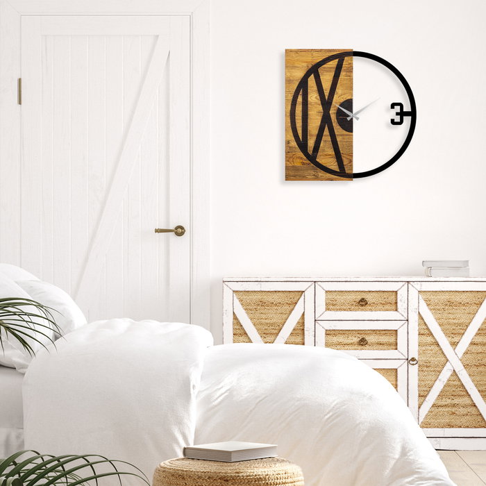 Wallity Wooden Clock 24 Nogal y Negro Wallity Wooden Clock 24 Nogal y Negro